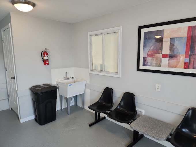 Bright and clean laundry and common room at High Desert RV Park