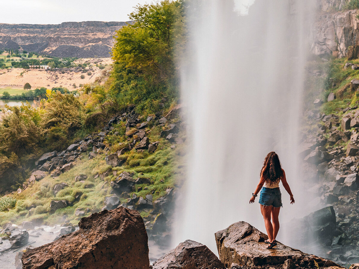 Perrine Coulee Waterfall in Twin Falls, known as the City of Waterfalls